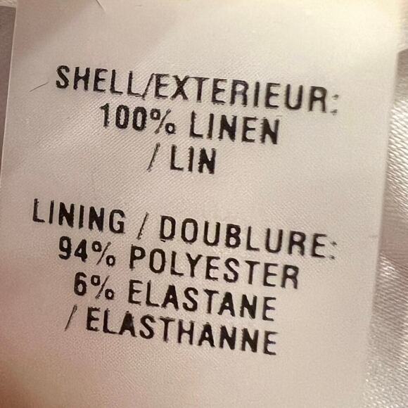 Elie Tahari 100% Linen Mara Aquamarine Abstract Stripe Skirt Fit & Flare Size 8 - Picture 12 of 14